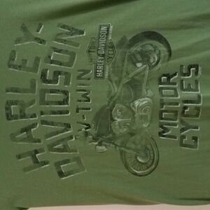 Harley-Davidson Green V-Twin Short Sleeve Tee Shirt Mens XLarge